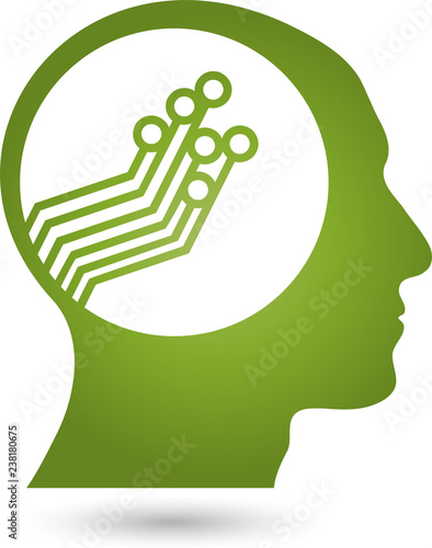 Kopf, Person, Roboter, Logo
