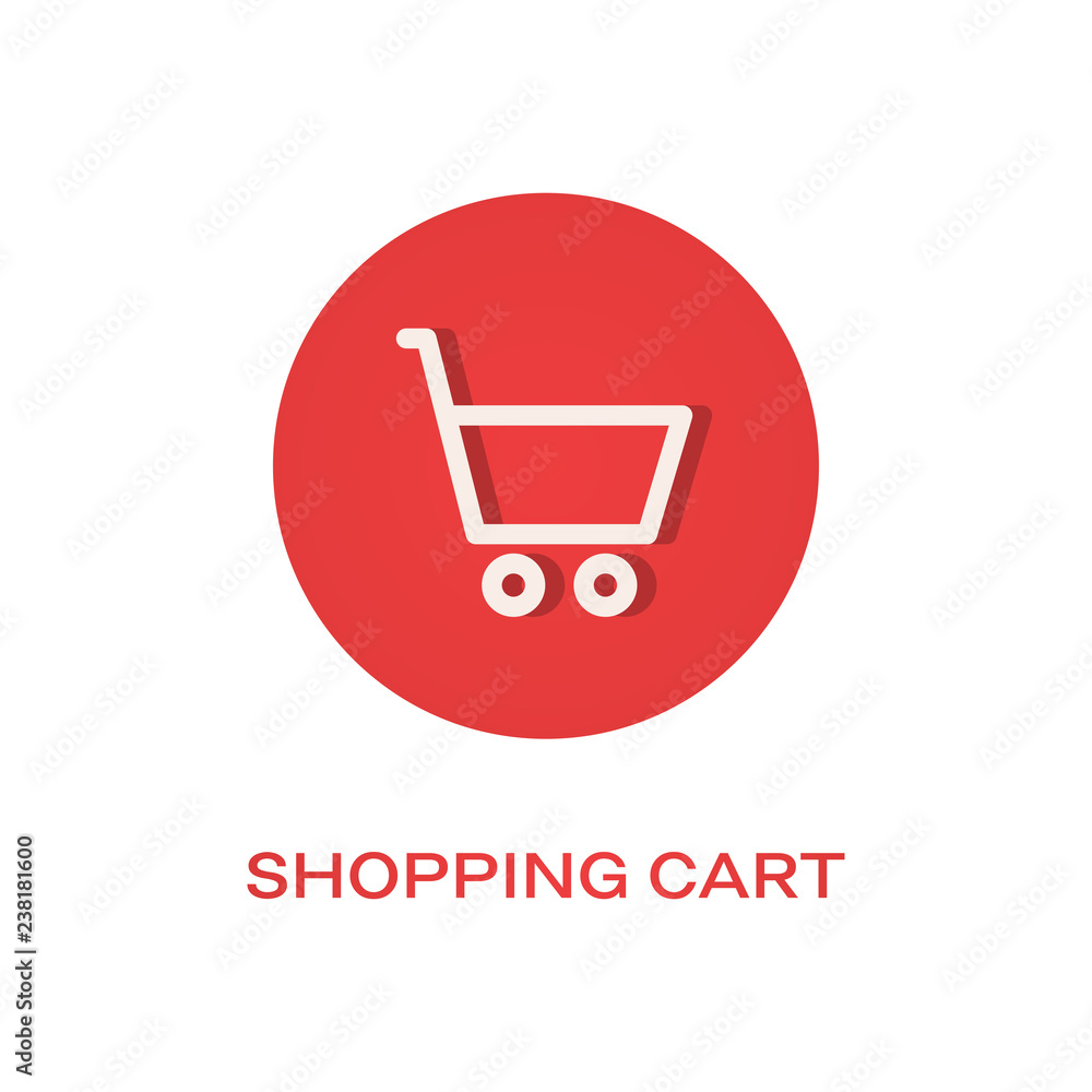 Shopping cart flat icon, buy symbol Shopping cart flat icon, buy symbol
