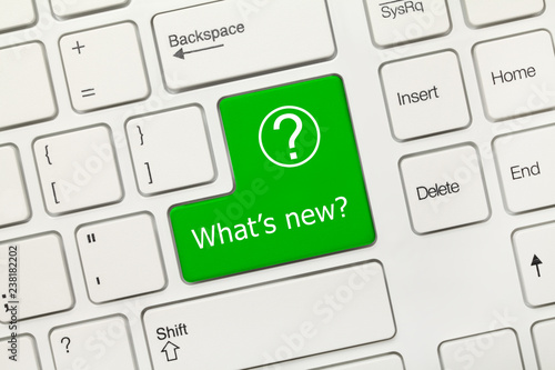 White conceptual keyboard - What is new (green key)