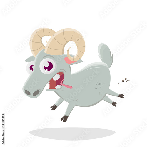 funny cartoon ram vector illustration