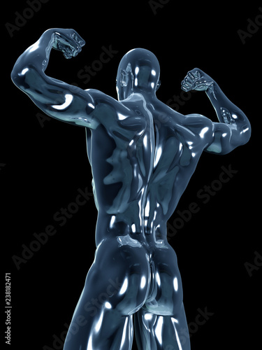 3d rendered illustration of a glass man