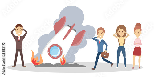 Startup failure concept. Idea of business problem