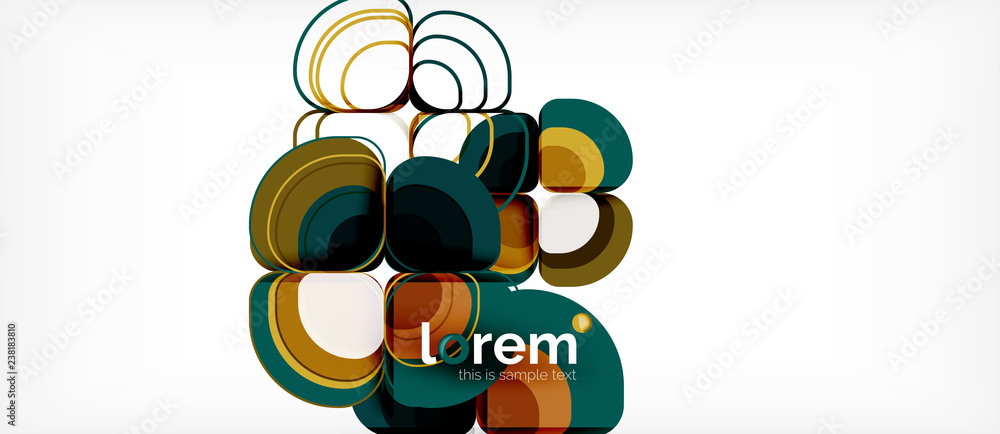 Abstract background - geometric multicolored round shapes composition. Trendy abstract layout template for business or technology presentation Abstract background - geometric multicolored round shapes composition. Trendy abstract layout template for business or technology presentation