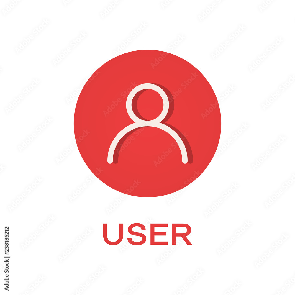 User round flat icon, man symbol User round flat icon, man symbol