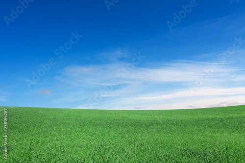 Meadow, sky, hill, clouds