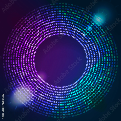 Glowing round with glitter. Abstract colored shape for your business idea. Vector editable logo background illustration.