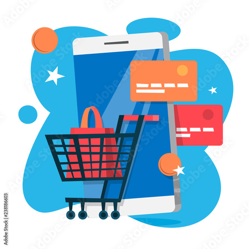 Mobile payment concept. Making money transaction on digital device