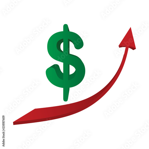 Dollar increase logo icon s...