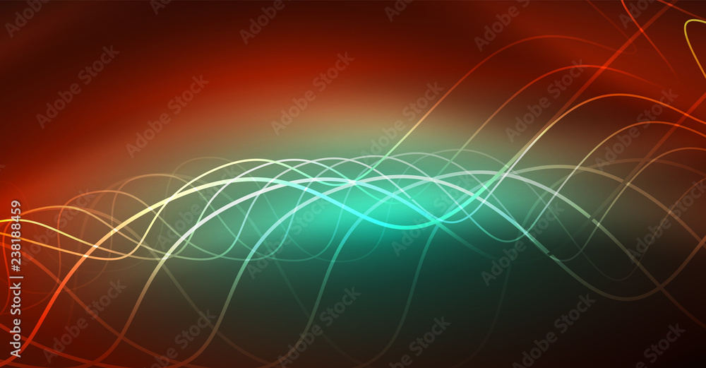 Neon lines wave background. Abstract composition Neon lines wave background. Abstract composition