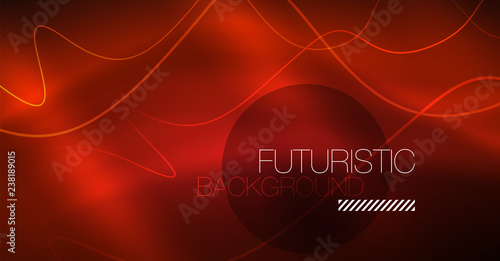 Neon lines wave background. Abstract composition