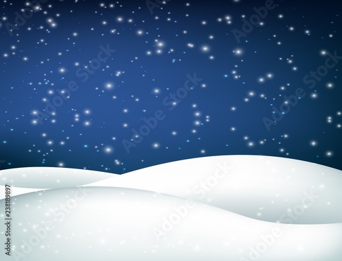 Wallpaper Mural Christmas winter landscape with falling snow Torontodigital.ca