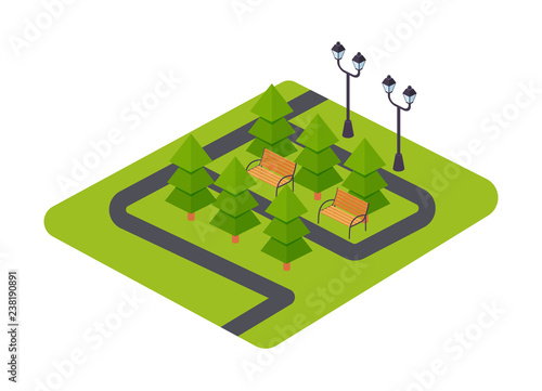 Walking park of rest, entertainments and children's attractions.