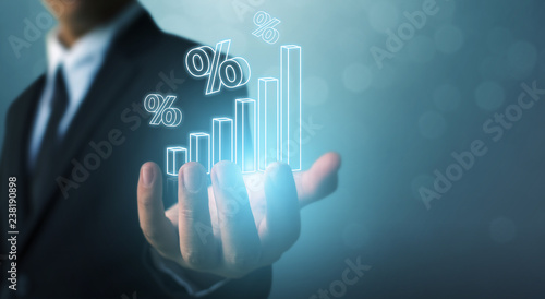 Εκτύπωση καμβά Interest rate financial and mortgage rates concept