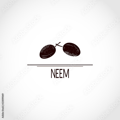 Neem, silhouette. Fruits. logo, sign, symbol.