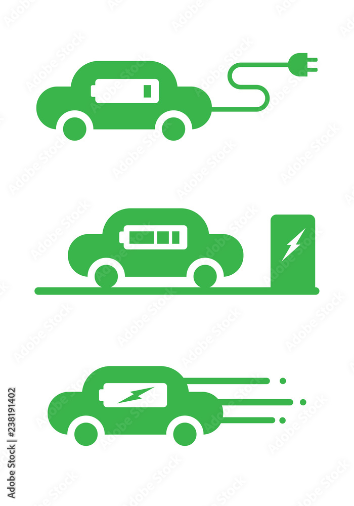 Naklejka premium EV Car icon, vector