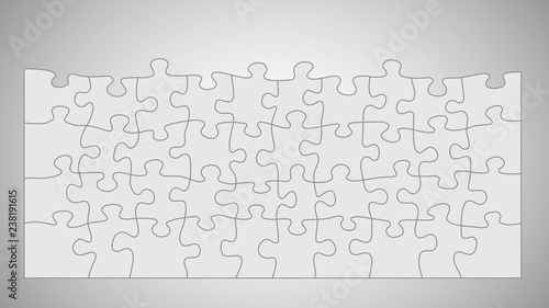 Gray jigsaw puzzle vector background.