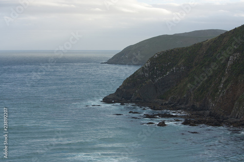 Rocky coast and the sea near the Nugget Point in the Catlins in the Central Otago in New Zealand