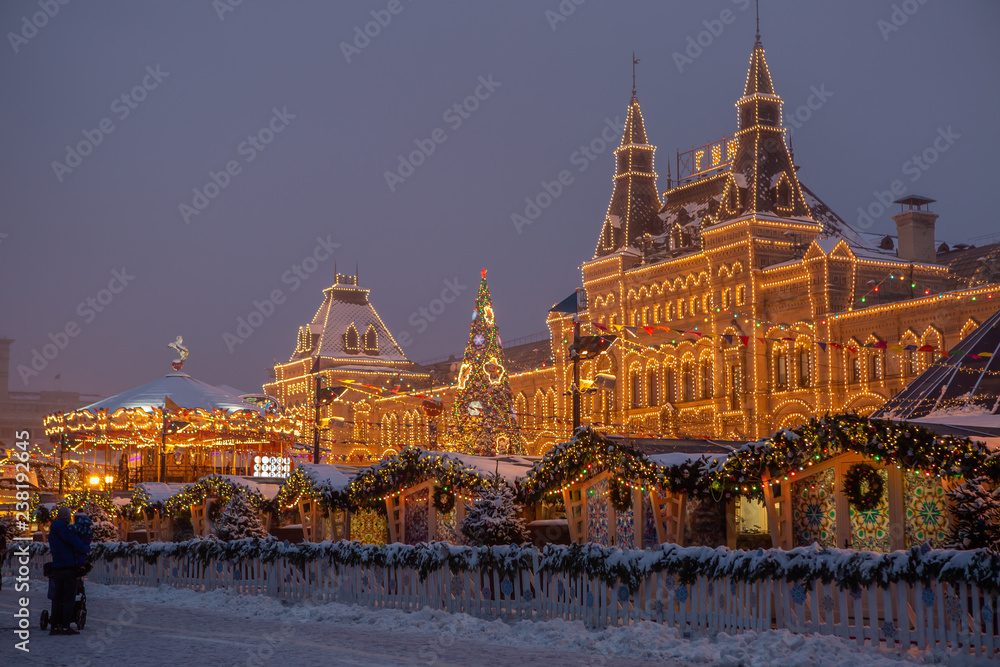 Naklejka premium Christmas city