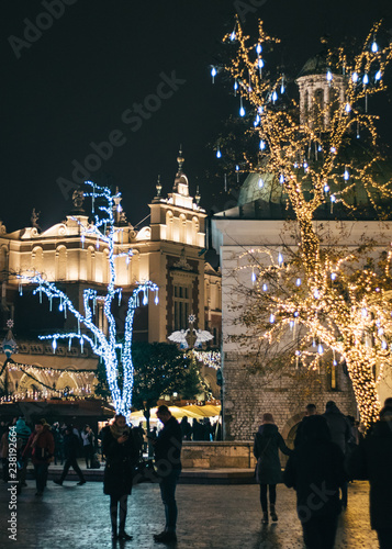 Obraz na płótnie Kraków Rynek Bożonarodzeniowy w salonie