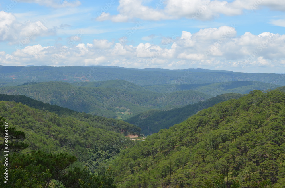 Fantastic view from mountains in Dalat Vietnam