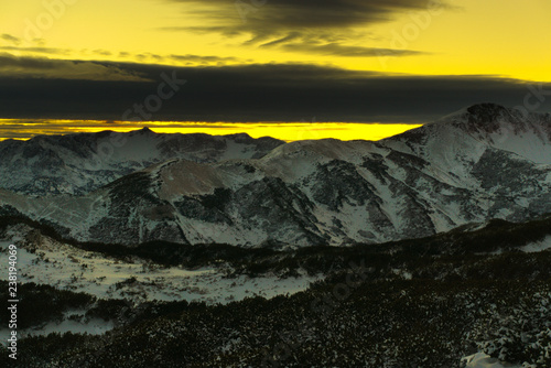 Mountain Range Landscape Sunset Sky