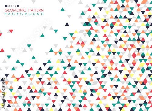 Abstract of colorful triangle geometric pattern cover background.