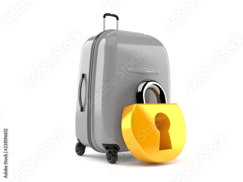 Suitcase with padlock