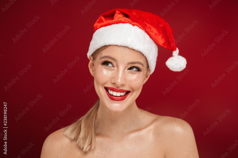 Beauty portrait of a cheerful pretty young topless woman Beauty portrait of a cheerful pretty young topless woman