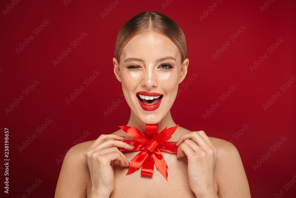 Beauty portrait of a pretty young topless woman Beauty portrait of a pretty young topless woman