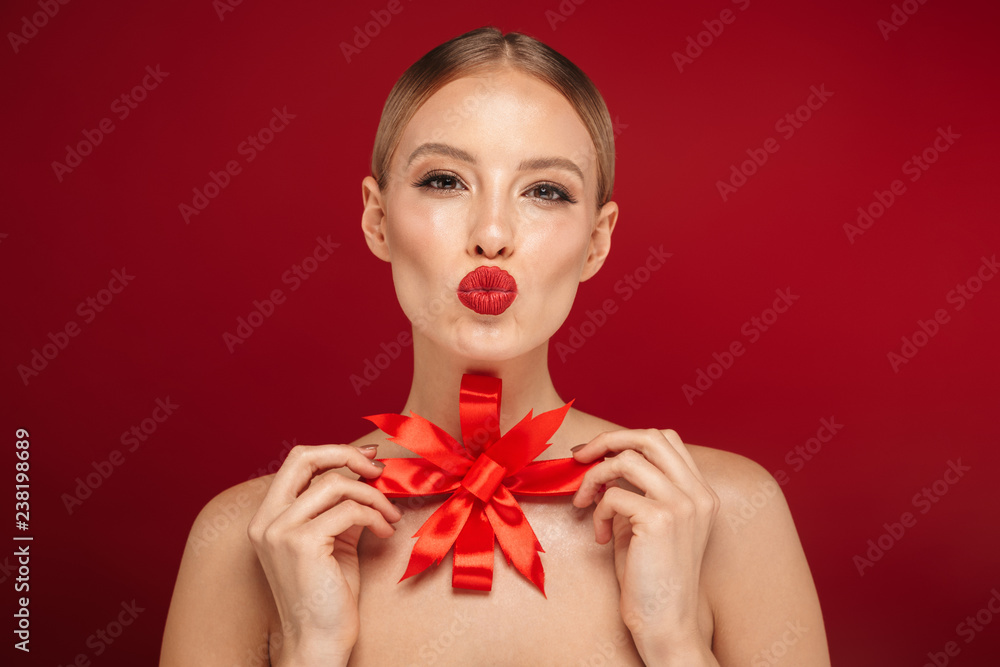 Beauty portrait of a pretty young topless woman Beauty portrait of a pretty young topless woman