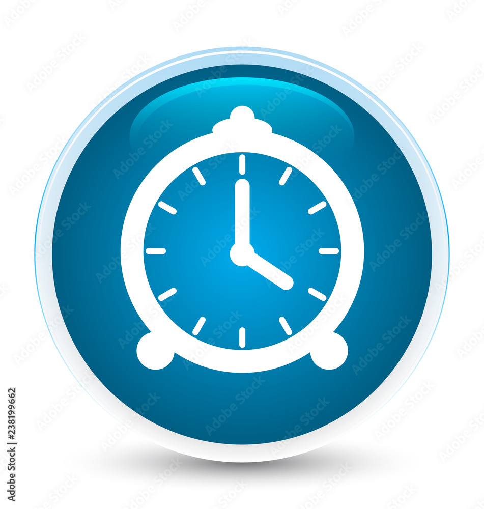 Alarm clock icon special prime blue round button Alarm clock icon special prime blue round button