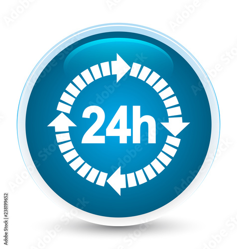 24 hours delivery icon special prime blue round button