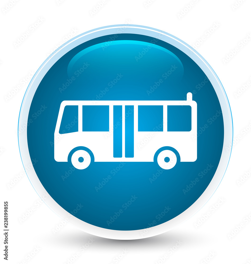 Bus icon special prime blue round button Bus icon special prime blue round button