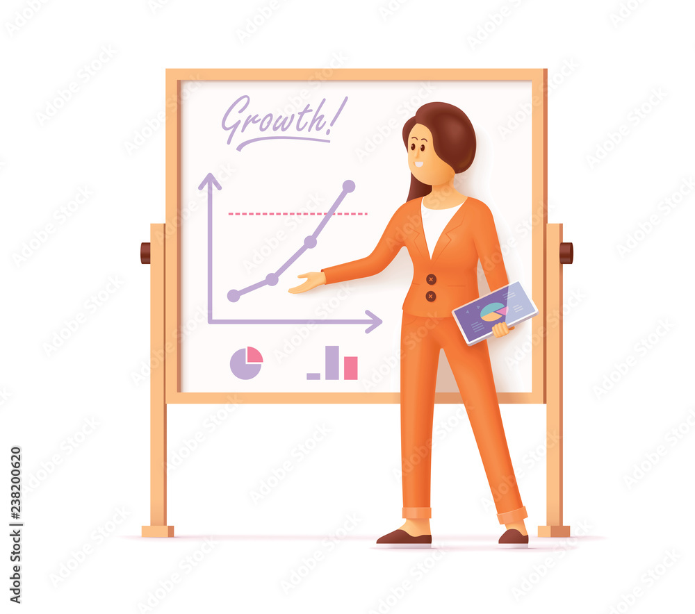 Fototapeta premium Businesswoman showing presentation charts