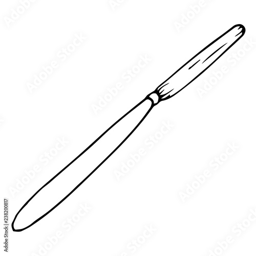 Knife icon. Vector illustration of butter knife. Hand drawn knife.
