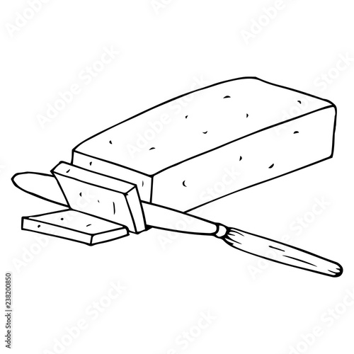 Butter cut piece icon. Vector illustration of a piece of butter. Hand drawn butter.