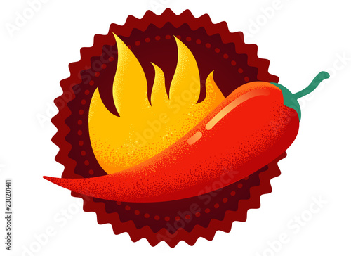 Chilli with fire logo