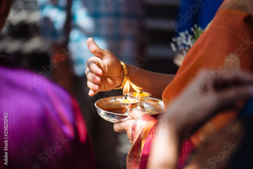 Oil lamp, Diwali , Hindu festival , royal Rajasthan, India