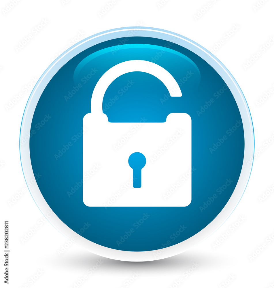 Unlock icon special prime blue round button Unlock icon special prime blue round button