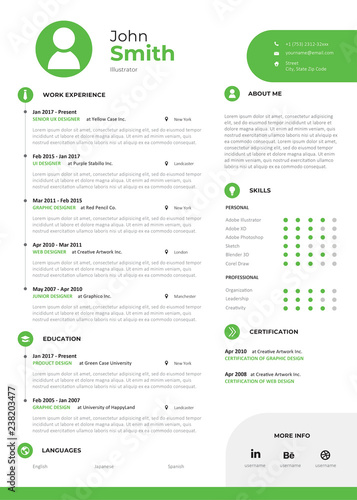 Simple and Clean Resume - GREEN