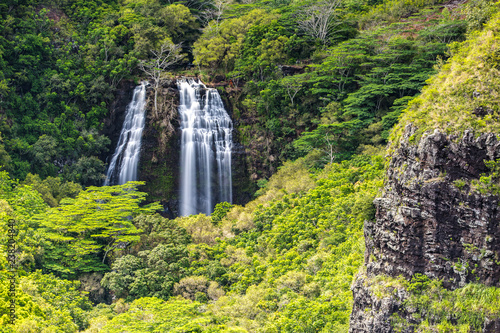 Long Exposure of the Opaekaa Falls in Kauai  Hawaii