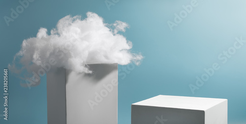 Schilderij op canvas Cotton cloud on cube