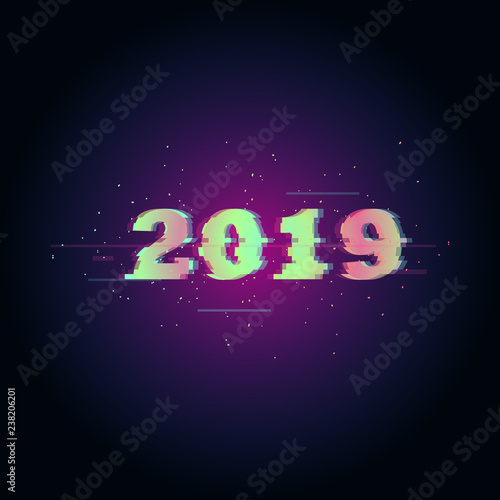 2019 banner. 2019 year poster for party.