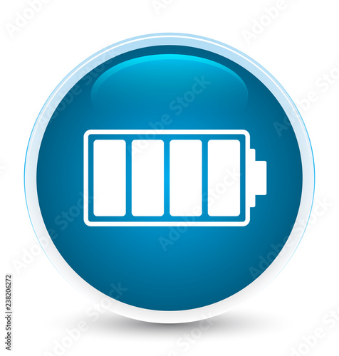 Battery icon special prime blue round button