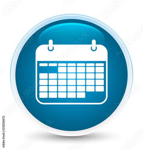 Calendar icon special prime blue round button