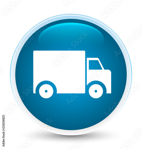 Delivery truck icon special prime blue round button