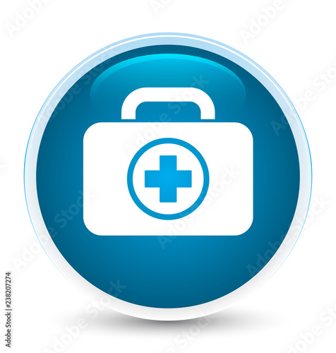 First aid kit icon special prime blue round button