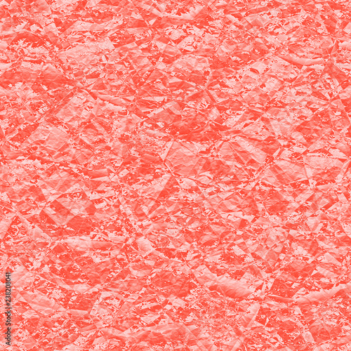 Living Coral - Color of the year 2019 Foil Crumpled Background Seamless Pattern