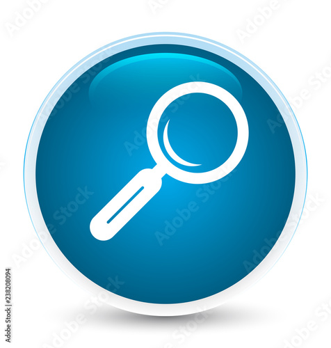Magnifying glass icon special prime blue round button
