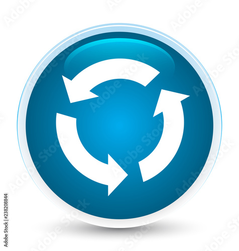 Refresh icon special prime blue round button